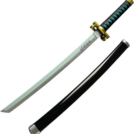 Monenjoy 鬼滅の刃　日輪刀 時透 無一郎 76cm 子供 手遊び 大正時代 サムライ 美術刀　ときとう むいちろう おもちゃ レプリカ 木製造 　イベント キッズ コスプレ道具 仮装 ハロウィン COS cosplay