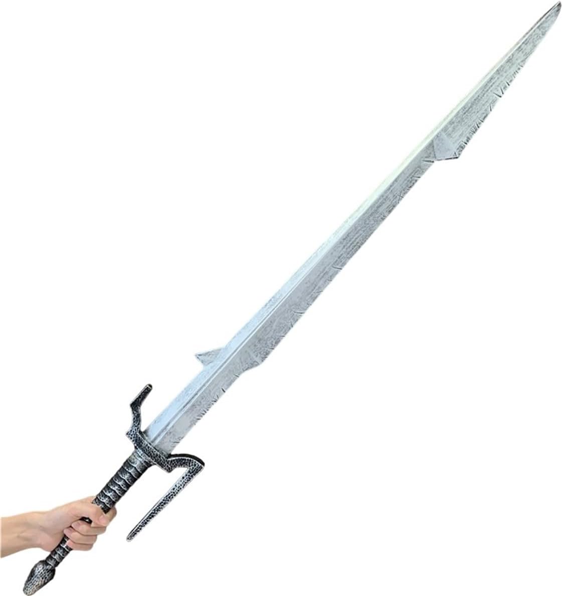 Monenjoy ウィッチャー3 ワイルドハント 西洋剣 105cm ウレタン樹脂製 片手剣 レプリカ武器 PU製 銀の剣 手作り 撮影道具 ヒーロー 戦士 仮装 パーティーグッズ コスプレグッズ 手遊び コスプレ小物 ソード コスプレ道具 イベント おもちゃ ハロウィン（単品） - Monenjoy