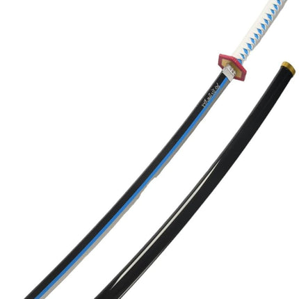 Monenjoy 鬼滅の刃　日輪刀 時透 無一郎 76cm 子供 手遊び 大正時代 サムライ 美術刀　ときとう むいちろう おもちゃ レプリカ 木製造 　イベント キッズ コスプレ道具 仮装 ハロウィン COS cosplay