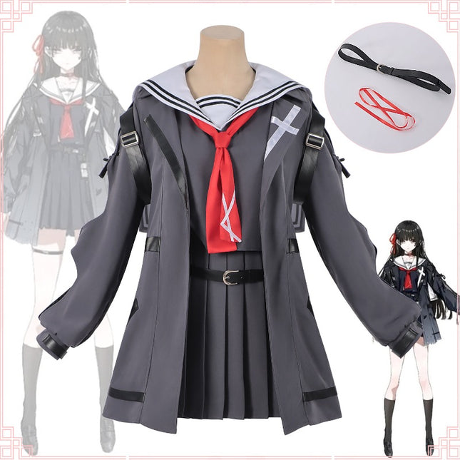 Monenjoy 鳴潮 千咲 コスプレ衣装 JK服 ちさ  WutheringWaves  制服 グレー色 Chisa ユニフォーム イベント コスチュームGS1958