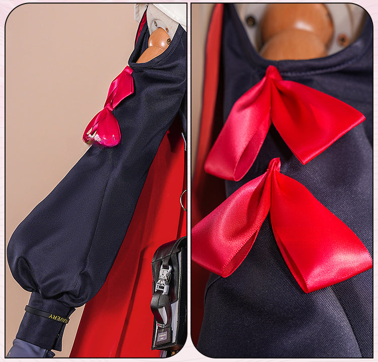 Monenjoy　鳴潮　コスプレ　丹瑾 たんきん　コスチューム　可愛い　イヤリング＋腿鞄付　ワンピース　ハロウィン　実物化　イベント - Monenjoy