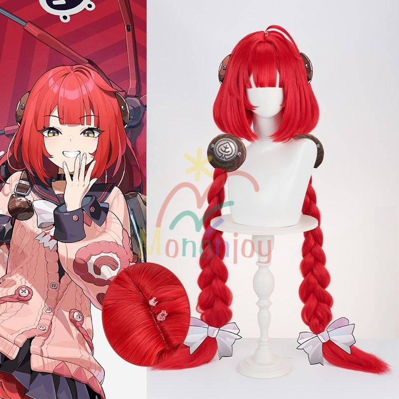 Monenjoy ゼンレスゾーンゼロ 浮波柚葉　コスプレウィッグ　105㎝　かつら　イベント　 怪啖屋　アクセサリー