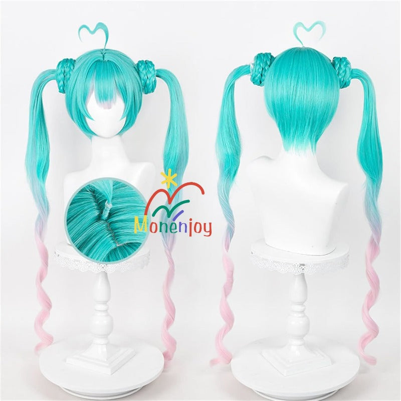 Monenjoy　初音ミク　かつら 鬘 WIG ヴァンパイア 吸血鬼 ウィッグ ネット付き コスプレ　ツインテール カツラ グッズ アニメ コスプレ道具GS1320 - Monenjoy
