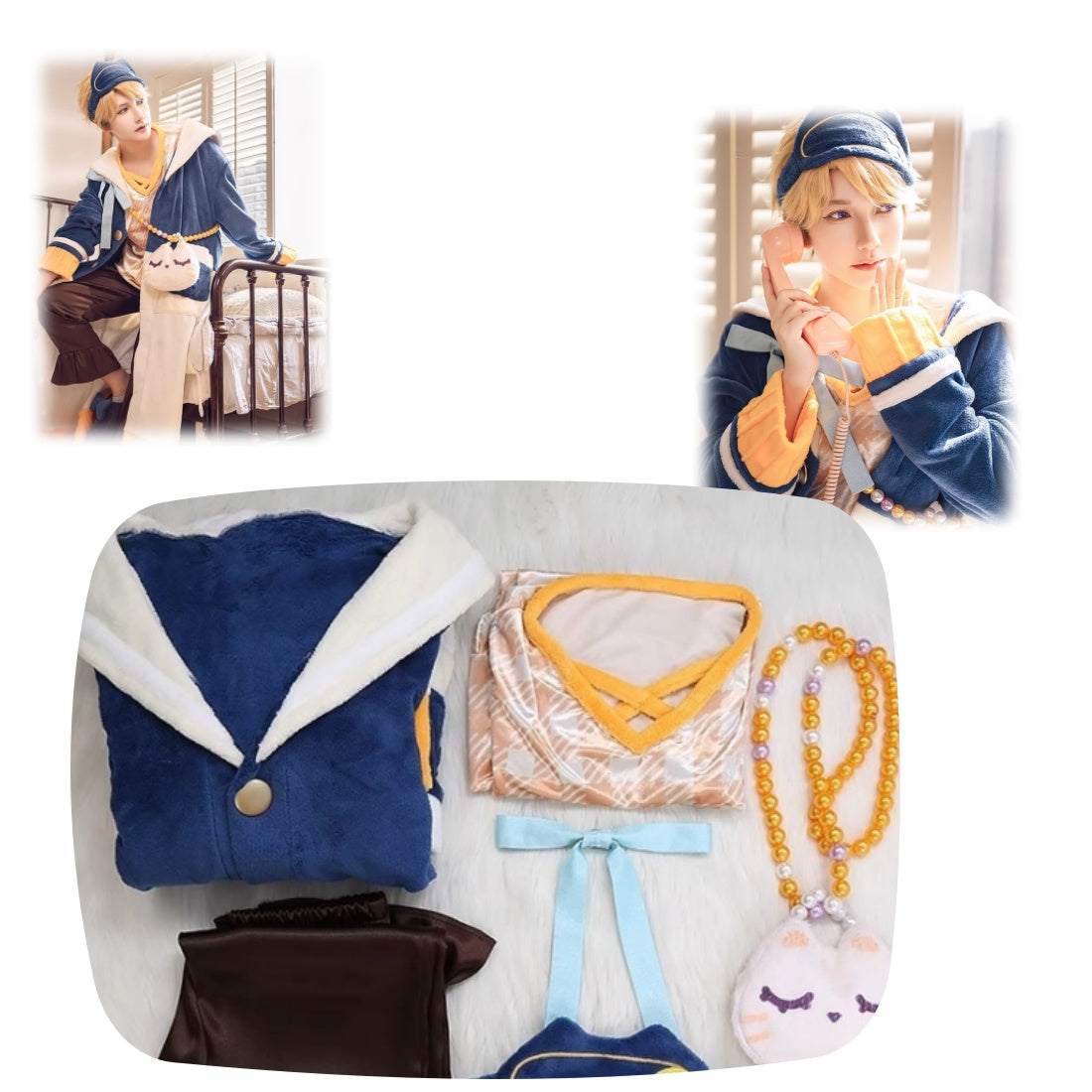 受注製品」Monenjoy　あんスタ　クロススカウト・アットホーム／のびのびcat　仁兎 なずな 鳴上 嵐 パジャマ　ファッション　生活着用　変装　コスプレ衣装　礼服　舞台服 - Monenjoy