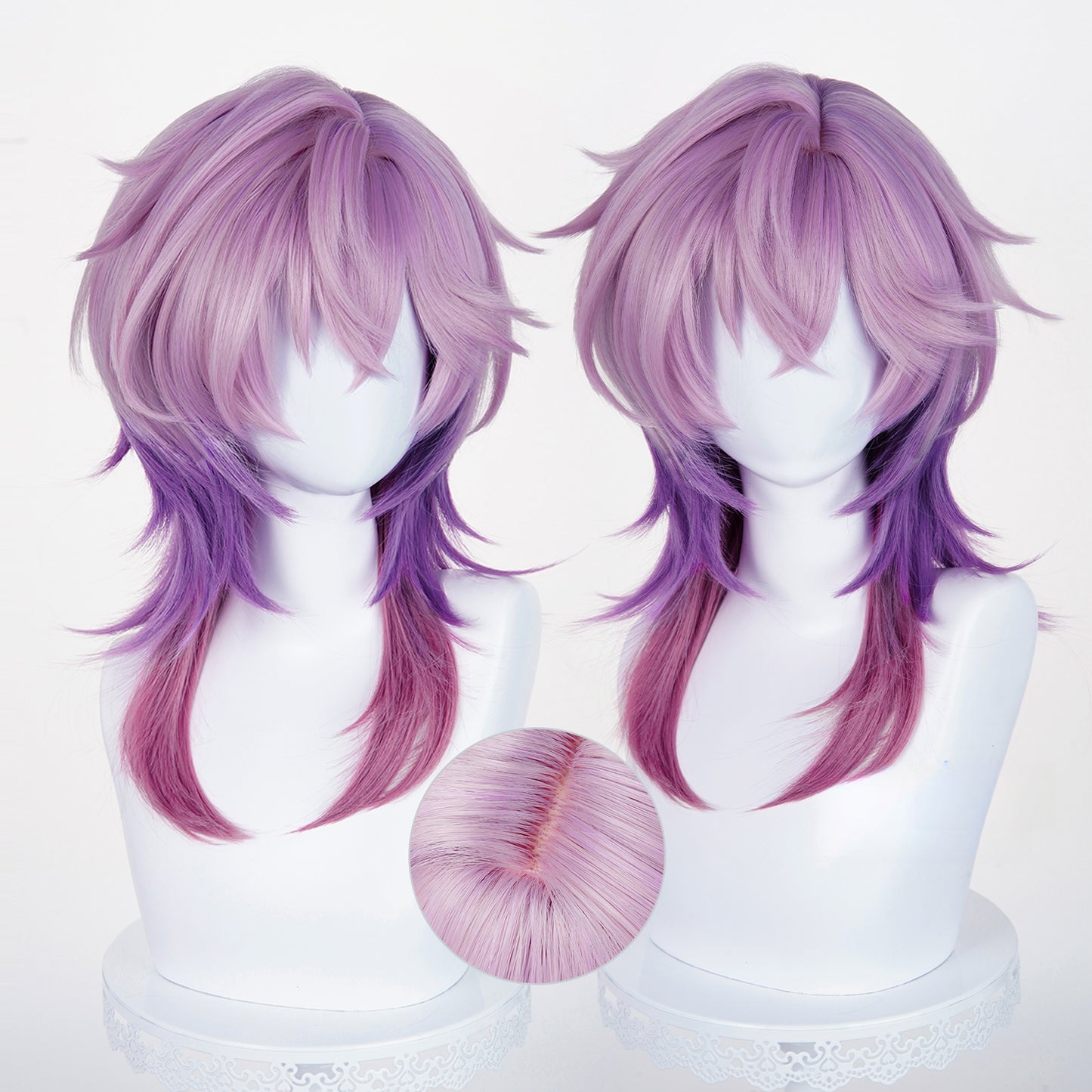 Monenjoy　原神 ドゥリン ウィッグ　カツラ　Durin　55cm　コスプレ道具　龍人　ホムンクルス　ドラゴンスパイン　アクセサリー　GSwig004