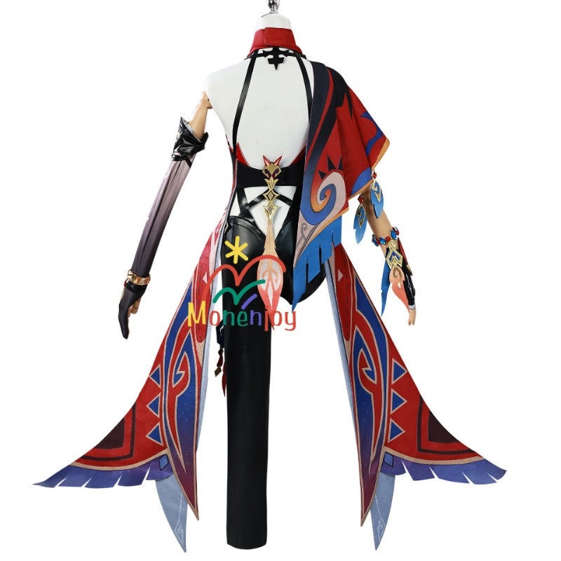 Monenjoy　原神　チャスカの衣装　トラロカンの夜霊 　チャスカ　コスプレ衣装　帽子付 3d樹脂神の目 Chasca　コスチューム　　 - Monenjoy