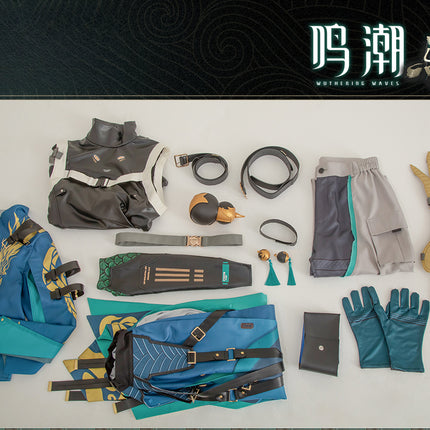 Monenjoy 鳴潮 コスプレ衣装　忌炎（きえん）コスチューム　イヤリング付　イベント　仮装　戦闘服　カッコイイ　 - Monenjoy
