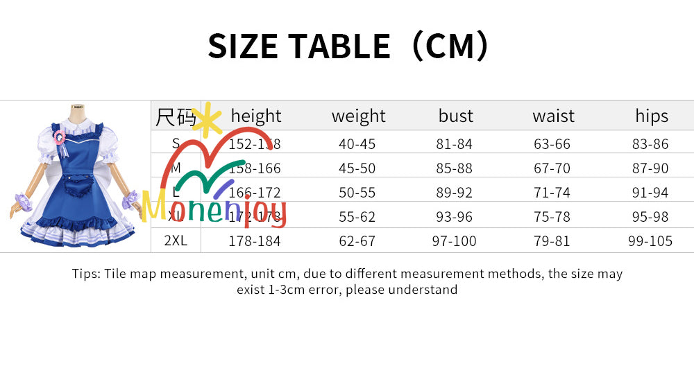 Monenjoy　原神　ラッキンコーヒー コラボ　シグウィン　メイド服　ワンピース　スカート　コスプレ道具　可愛い　尻尾付　髪飾り贈　アクセサリー - Monenjoy