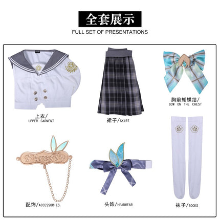 Monenjoy 崩壊スターレイル　ホタル　JK服　刺繡ロゴ　セーラー服　夏　春の贈り物　スターレイル　コスチューム　コスプレ衣装