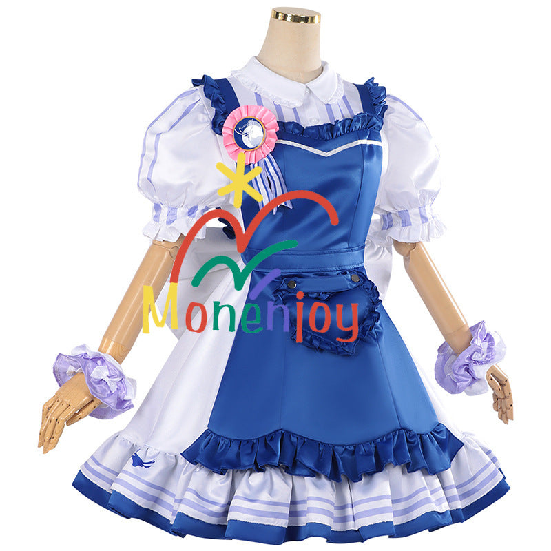 Monenjoy　原神　ラッキンコーヒー コラボ　シグウィン　メイド服　ワンピース　スカート　コスプレ道具　可愛い　尻尾付　髪飾り贈　アクセサリー - Monenjoy