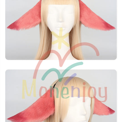 Monenjoy 原神 八重神子 きつね耳　やえみこ　ピンクと緑　コスプレ道具　ふわふわ　耳飾り＋尻尾　可愛い　萌えグッズ　猫耳 きつね耳　アクセサリー　　 - Monenjoy