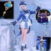 Monenjoy　原神　フォンテーヌ　 頌歌者座　フリーナ　コスプレ衣装　 不休のソリスト　金属製神の目　初期衣装ー伶優の戴冠式　 コスチューム　帽子付　 - Monenjoy