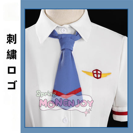 Monenjoy ชุดคอสเพลย์ฤดูร้อนของ Cardcaptor Sakura Kinomoto และ Syaoran Li ชุดนักเรียนประถม ชุดกะลาสีพร้อมปักโลโก้ สร้างขึ้นใหม่อย่างสมบูรณ์แบบจากอนิเมะ รุ่นชุดนักเรียนมัธยมต้น