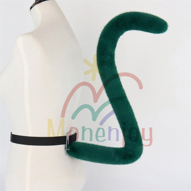 Monenjoy 薬屋のひとりごと 猫猫（マオマオ）　ふわふわ　耳飾り＋尻尾　可愛い　萌えグッズ　猫耳 きつね耳　コスプレ道具　アクセサリー　 - Monenjoy