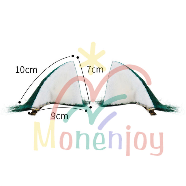 Monenjoy 原神 魈(しょう) ふわふわ　耳飾り＋尻尾　可愛い　萌えグッズ　猫耳 きつね耳　コスプレ道具　アクセサリー　 - Monenjoy