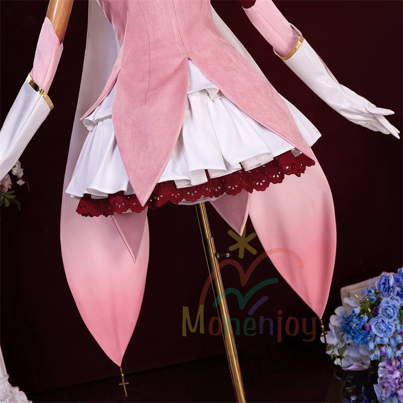 Monenjoy　Fate/kaleid liner プリズマ☆イリヤ　イリヤ　コスプレ衣装　イリヤスフィール・フォン・アインツベルン　コスチューム　Illyasviel von Einzbern　戦闘服　ワンピース　ピンク色