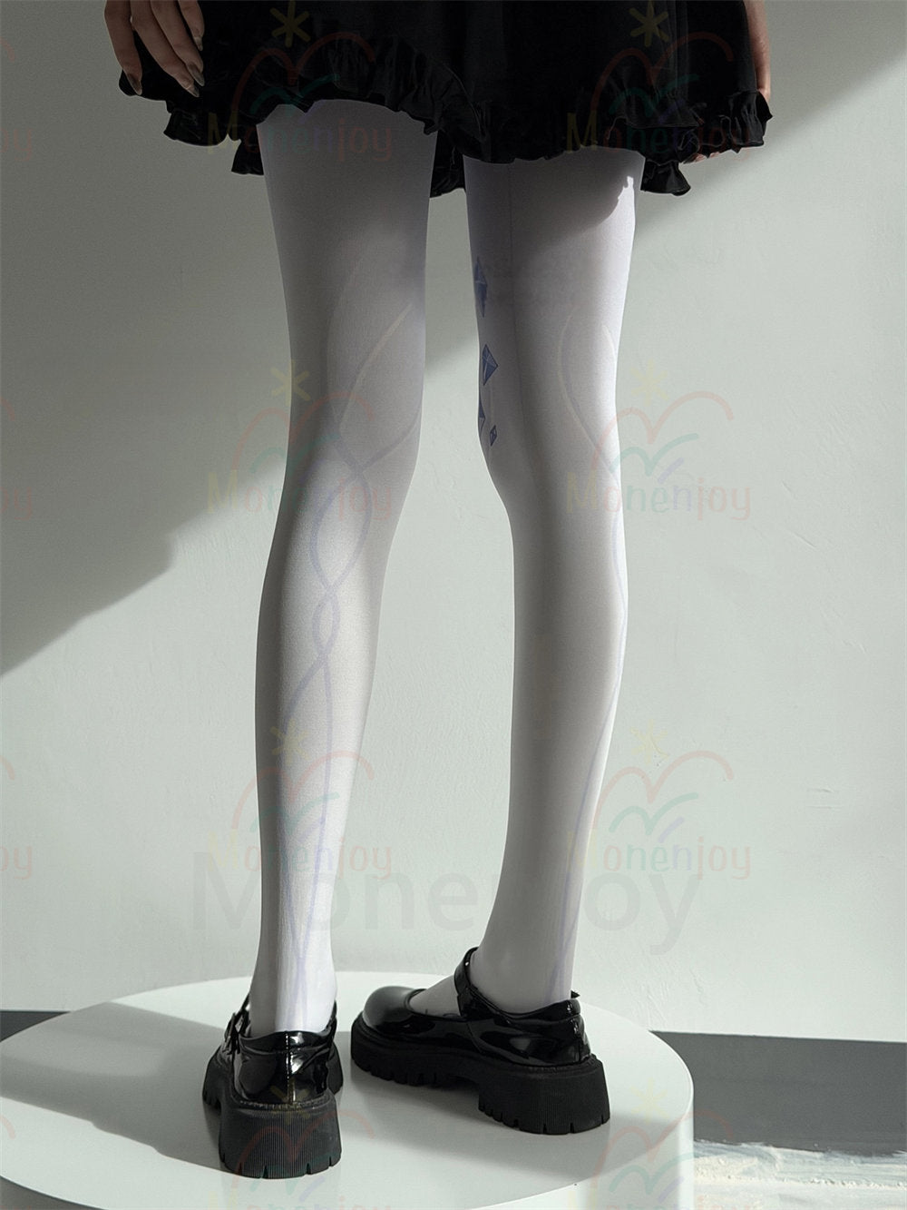 Monenjoy 鳴潮　モーニエ　90cm プリントタイツ  パンティストッキング 太ももソックス ニーソックス レディース ストッキング 通販 履き心地 良い タイツ MONENJOY