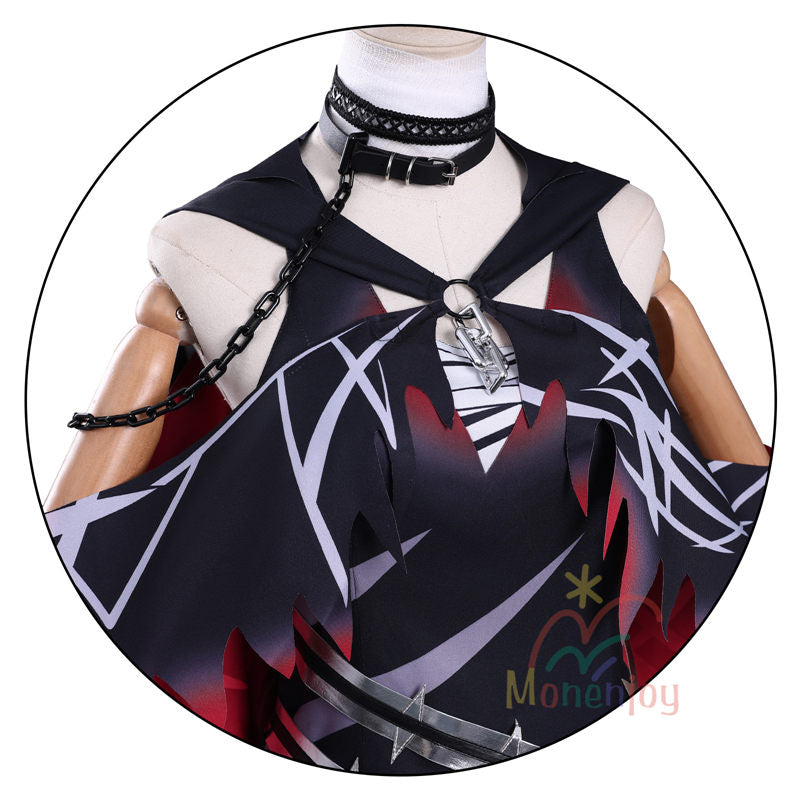 Monenjoy 魔法少女ノ魔女裁判 紫藤アリサコスプレ衣装 囚人番号666