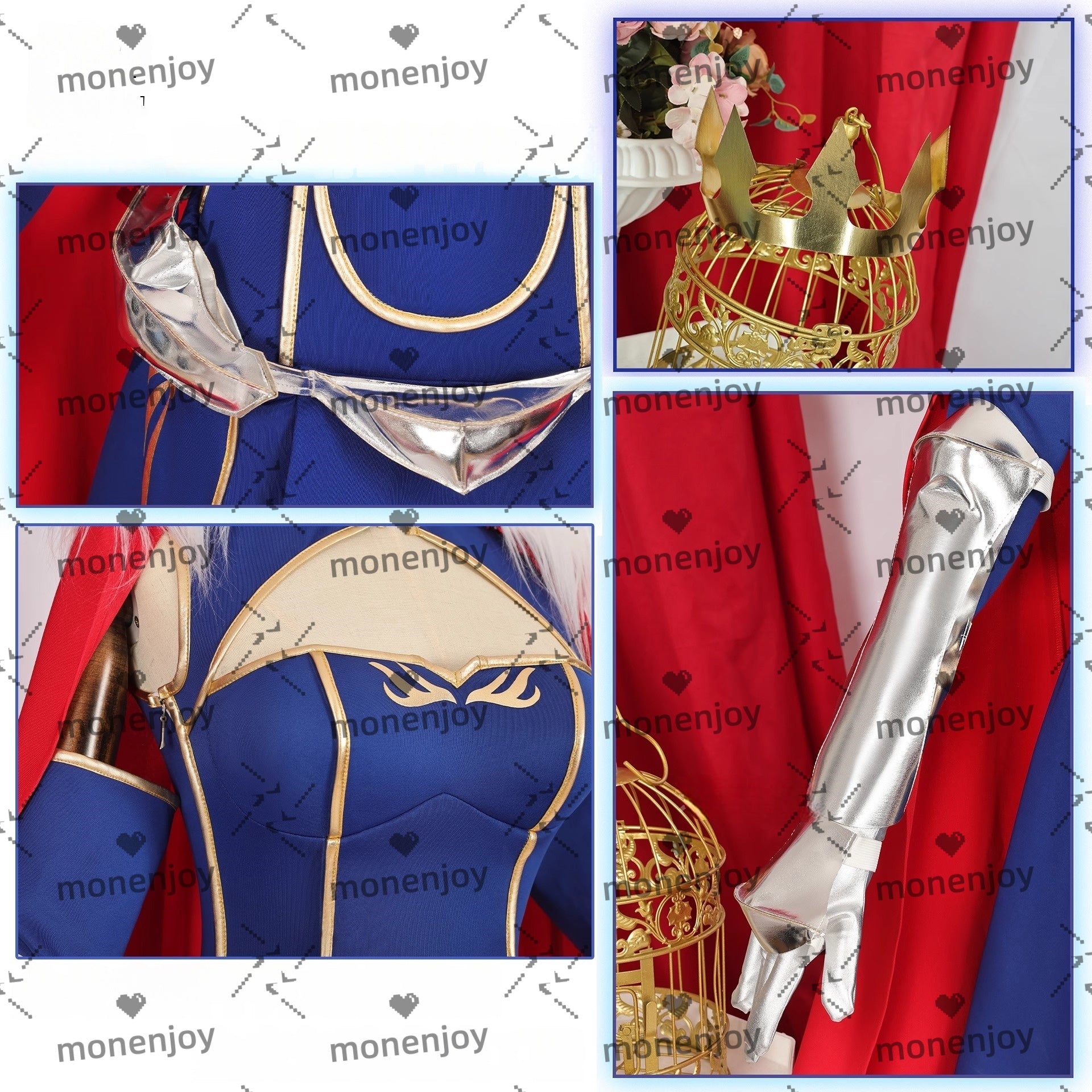 Monenjoy 　Fate　アルトリア・ペンドラゴン コスプレ衣装　Fate/staynight　セイバー　イベント　仮装　マント付　 - Monenjoy