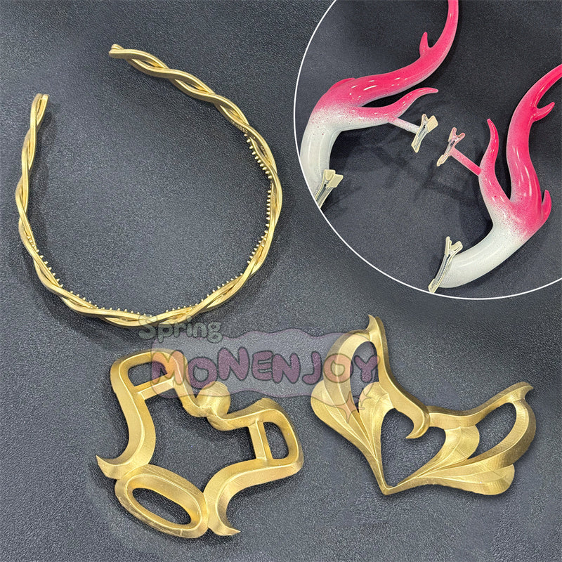 Monenjoy 鳴潮 今汐 春会い　桃の夭夭たる　 コスプレ衣装　ピンクドレス+髪飾り+首飾り付属 コスプレ/撮影イベント用