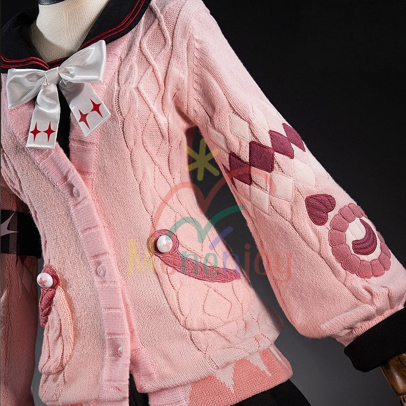 売り切れ次第終了・再入荷なし　Monenjoy　ゼンレスゾーンゼロ　浮波柚葉　コスプレ衣装　　セーラー服　Ukinami Yuzuha　怪啖屋　ミニスカート　狸の尻尾　本物の狸　かまちー追加　イベント　おもちゃ　狸　セーターコート　