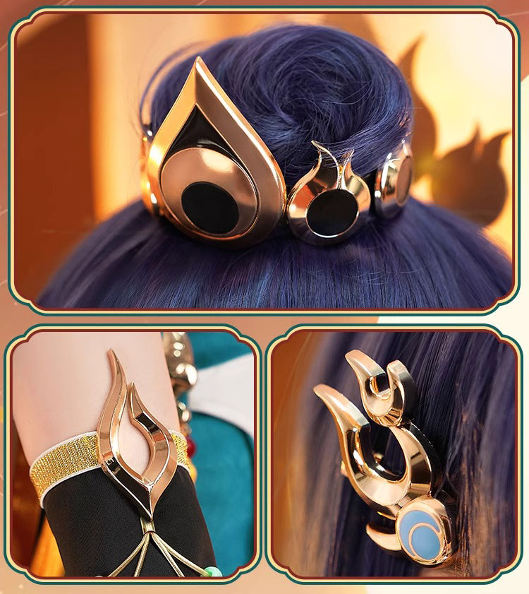 Monenjoy 崩壊スターレイル 雲璃（うんり） コスプレ衣装　ワンピース　礼服　かわいい　豪華アクセサリー　武器レプリカ追加可能 - Monenjoy