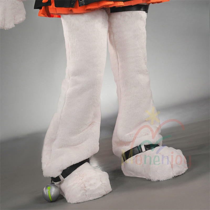 Monenjoy  ゼンゼロ ザオ コスプレ衣装　照　フワワワ　ケモナー衣装　Furry　テイル　モコモコ　ファーリー ウィッグ＋爪＋グローブ＋武器追加可能