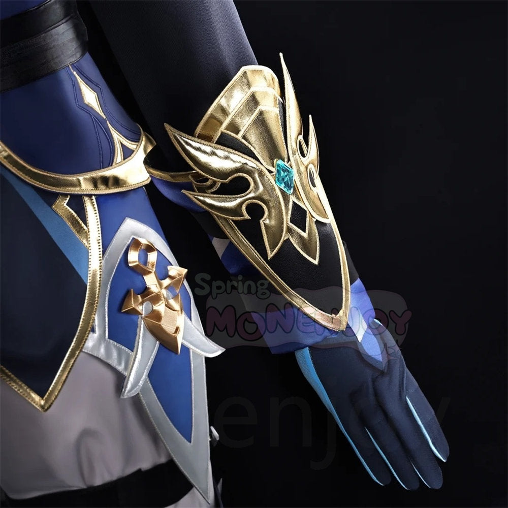 Monenjoy　ローエン コスプレ 衣装 原神 3Dプリント樹脂パーツ 氷元素 騎士団副隊長 イベント向け高品質 Monenjoy