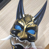 Monenjoy　原神 魈 マスク　コスプレ道具　ヘルメット　しょう　24＊20cm　角丈18cm　仮装　仮面　武器モデル