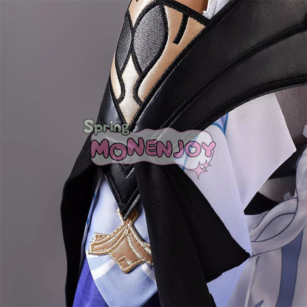 Monenjoy Genshin Impact Skirk Cosplay Costume with 3D Resin Accessories, Ships Same Day, Great Value when Purchased as a Set