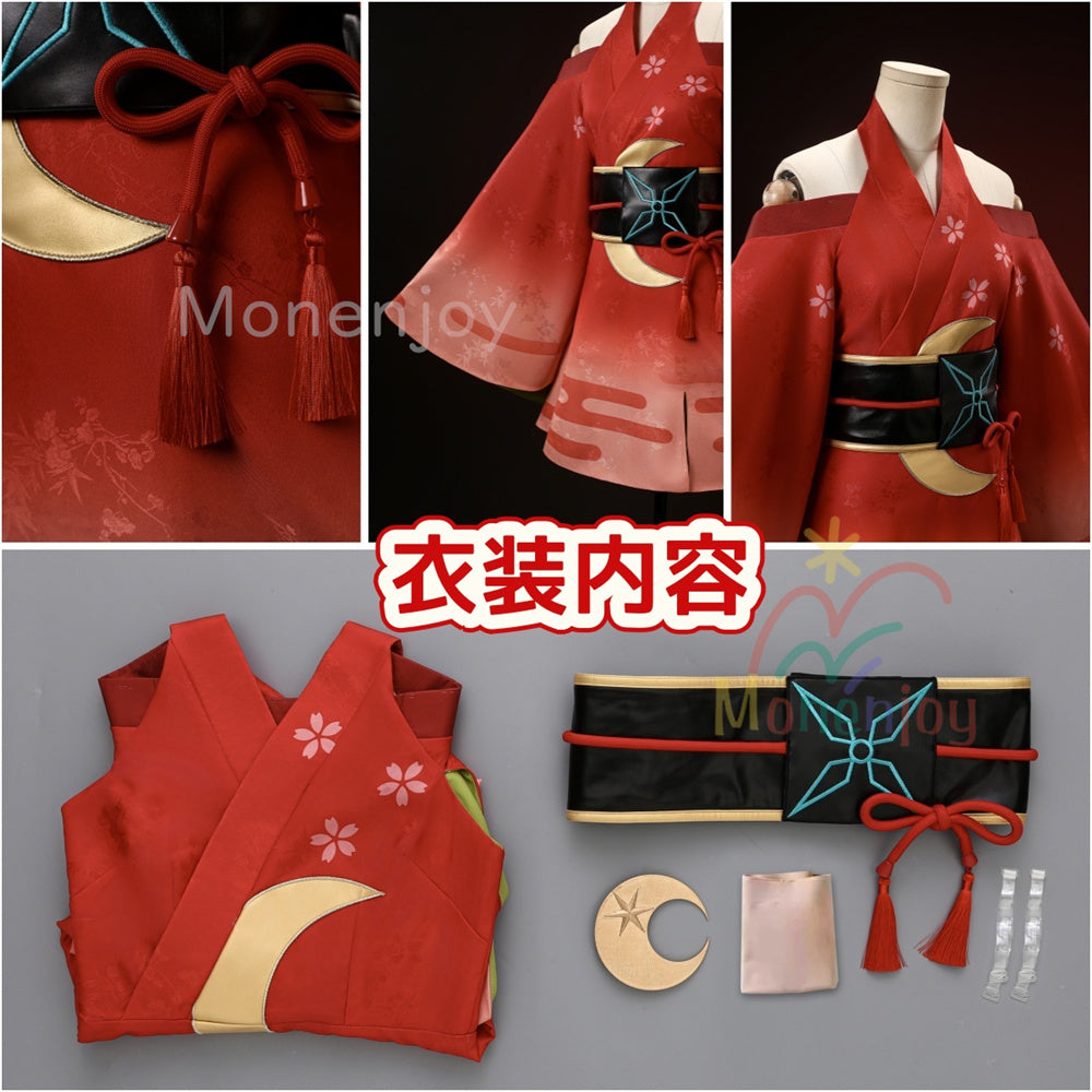 Monenjoy　超かぐや姫 かぐや　コスプレ衣装　ジャカード生地　 少女　コスチューム　ハロウィン　仮装　髪飾付 Monenjoy