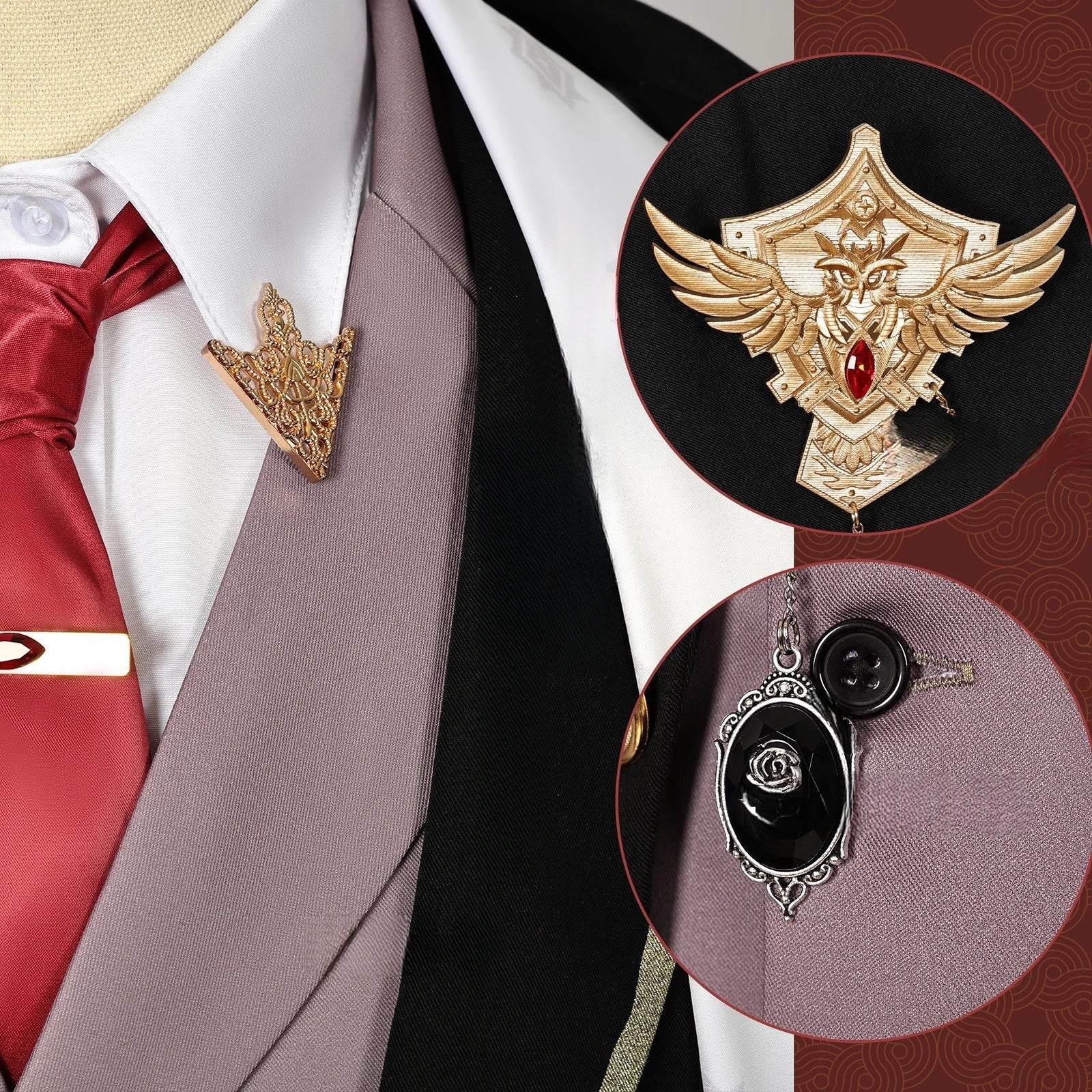 Monenjoy 原神（Genshin） 華舞う夜の旋律 ディルック　ディルック生誕祭 海灯祭 新年会　コスプレ衣装　コスチューム　礼服　イベント - Monenjoy