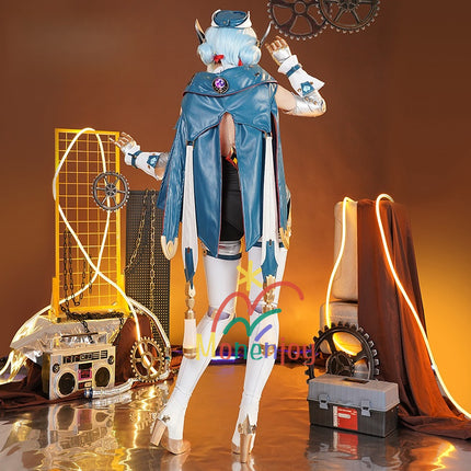 Monenjoy Genshin Impact Ineffa Cosplay Costume with Earphones, Hat, and Thigh Covers - Perfect Reproduction of the Nova's Powered Robot Girl, Halloween