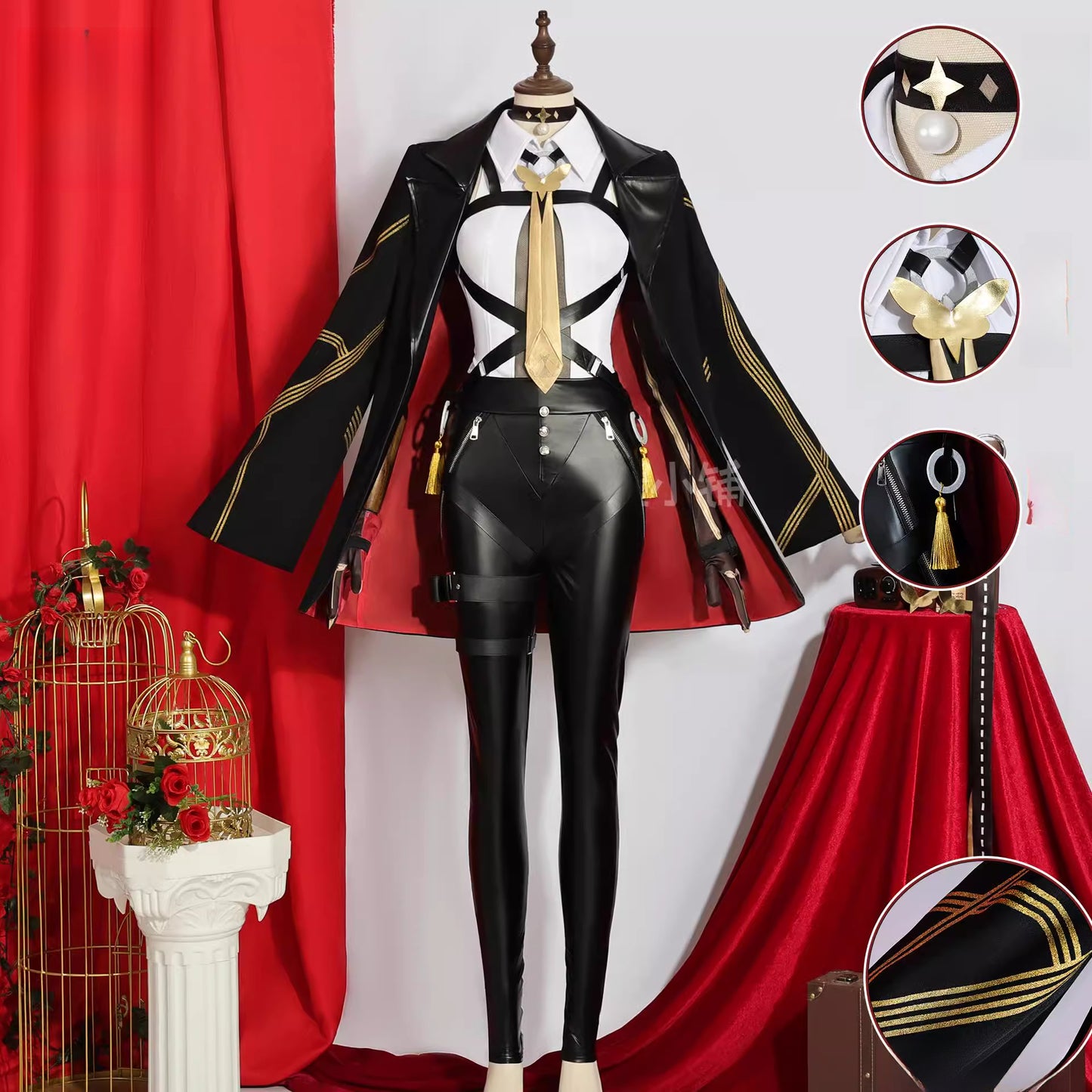 Monenjoy ゼンゼロ イヴリンコスプレ衣装　髪飾り　ジャケット　髪飾セット付き 全アクセサリー付 ゼンレスゾーンゼロ　コスチューム　ハロウィン　イベント　仮装　 - Monenjoy