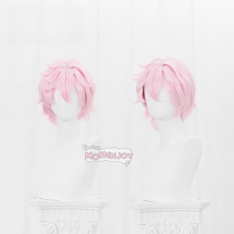 Monenjoy 原神　ダリア　ウィッグ　 Dahlia　ピンク色　コスプレ道具 長28cm　礼賛の祝祭　イベント　カツラGS1400 - Monenjoy