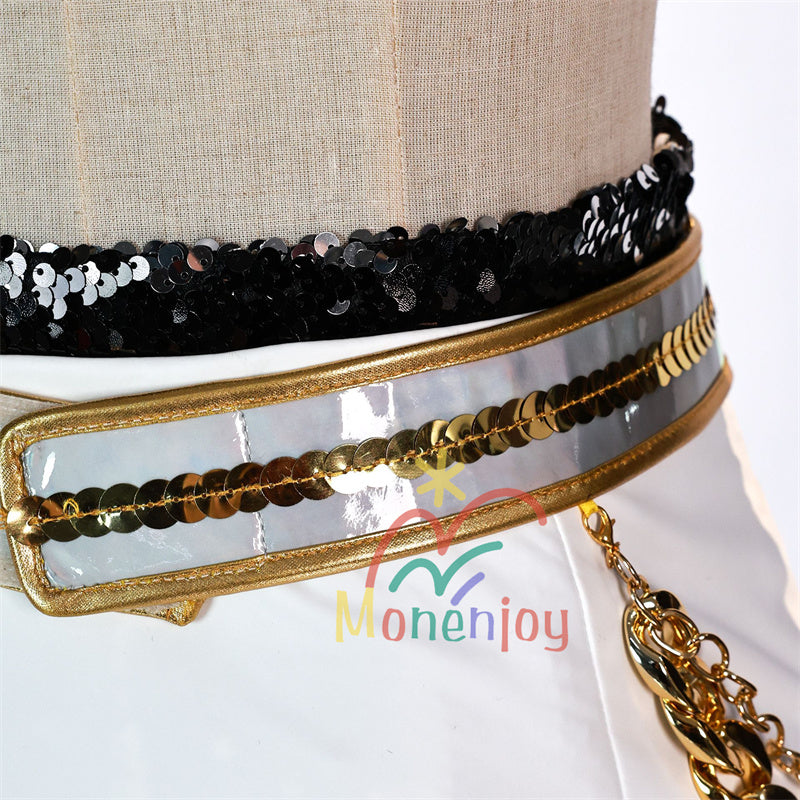 Monenjoy KPOP Girls! Demon Hunters Rumi Mila Zoe Cosplay Costume Stage Clothes Black Sparkly Live Clothes KPop Demon Hunters