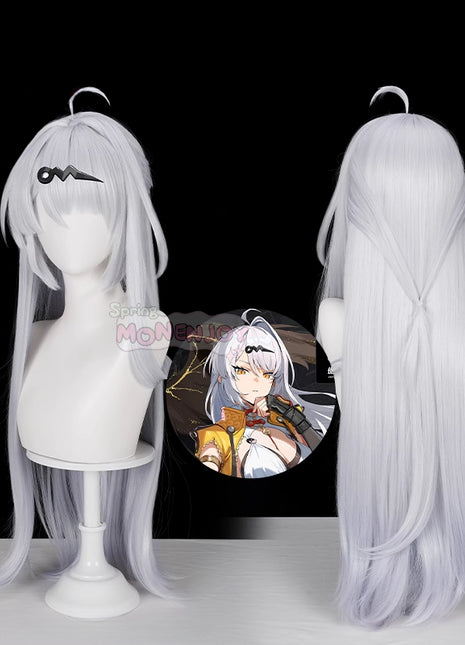 Monenjoy ゼンゼロ イーシェン 儀玄 コスプレ ウィッグ　カツラ　白色　ンレスゾーンゼロ　つげ毛　85cm　 - Monenjoy