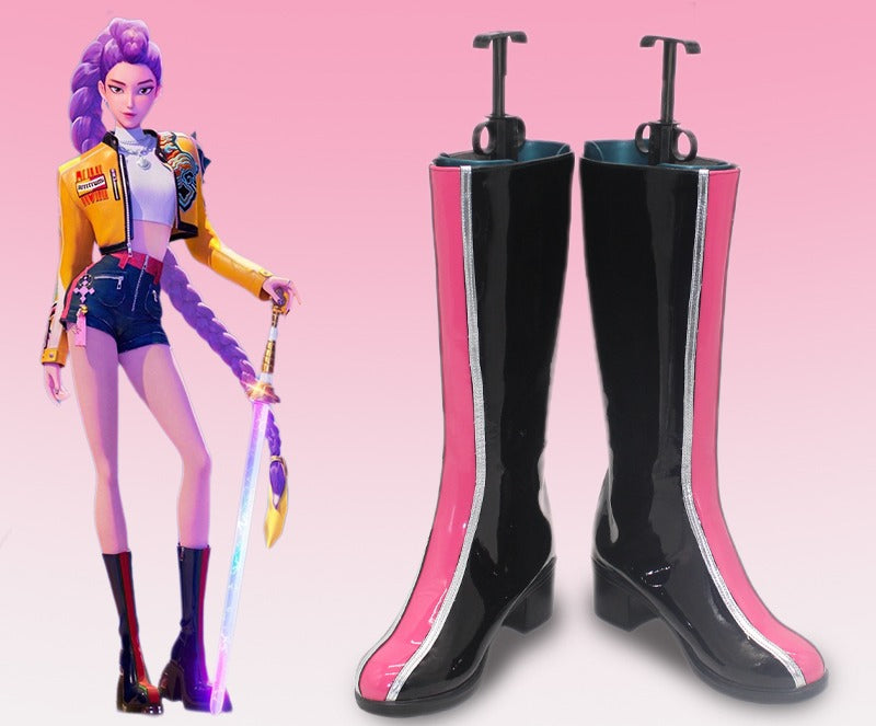 Monenjoy　KPOPガールズ! デーモン・ハンターズ　HUNTRX RUMI　ロングブーツ　靴　ルミ　シューズ　コスプレ衣装　舞台服　ライブ服　KPop Demon Hunters