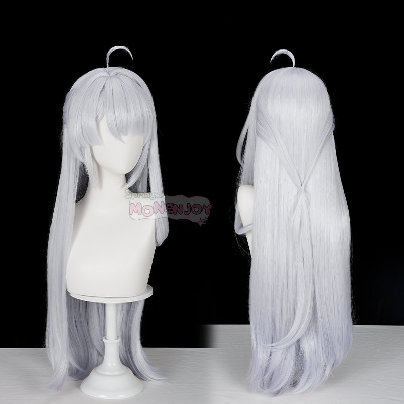 Monenjoy ゼンゼロ イーシェン 儀玄 コスプレ ウィッグ　カツラ　白色　ンレスゾーンゼロ　つげ毛　85cm　 - Monenjoy