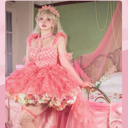 Monenjoy　ロリータ　ペチコート　花　クリノリン　バッスル　ティアードペチコート　ふわもこアンダー　ふんわり　コスプレ道具　地雷系　GS1220 - Monenjoy