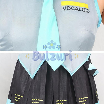 Monenjoy 初音ミク コスプレ衣装 グレー miku 公式コスチューム  ウィッグ付き 髪飾り ヘッドホン 合皮 レザー タトゥーシール 大人 歌姫 舞台服 コスチュームセット 可愛い おしゃれ