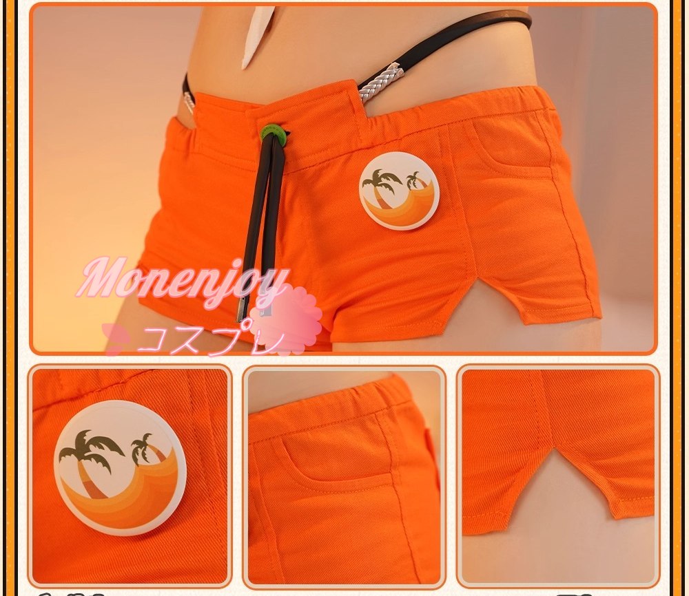 Monenjoy Zenzero Rin Summer Blue Sky Cosplay Costume Hat + Earrings Swimsuit Costume Set Stylish Goods Stylish Anime Cosplay 