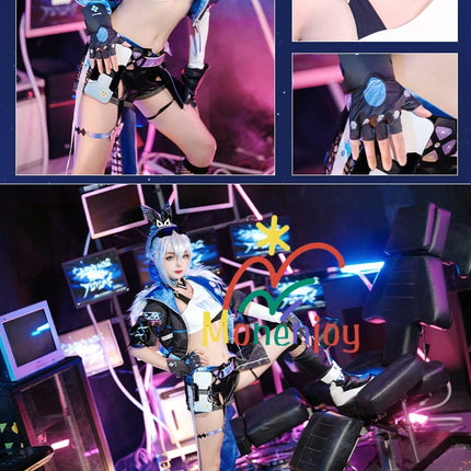 Monenjoy　崩壊：スターレイル　銀狼  コスプレ衣装　凄腕のハッカー　コスチューム　眼鏡付き　イベント　ハロウィン