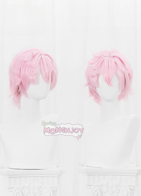 Monenjoy 原神　ダリア　ウィッグ　 Dahlia　ピンク色　コスプレ道具 長28cm　礼賛の祝祭　イベント　カツラGS1400 - Monenjoy