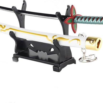 Monenjoy ミニ武器 鬼滅の刃　胡蝶 しのぶ 22cm 押して弾むキーホルダー 未開刃 おもちゃ 合金 レプリカ メタル製 キーホルダーアクセサリー キーリング キーチェーン 小物 雑貨 手遊び 卓上装備品 フィギュア武器 - Monenjoy