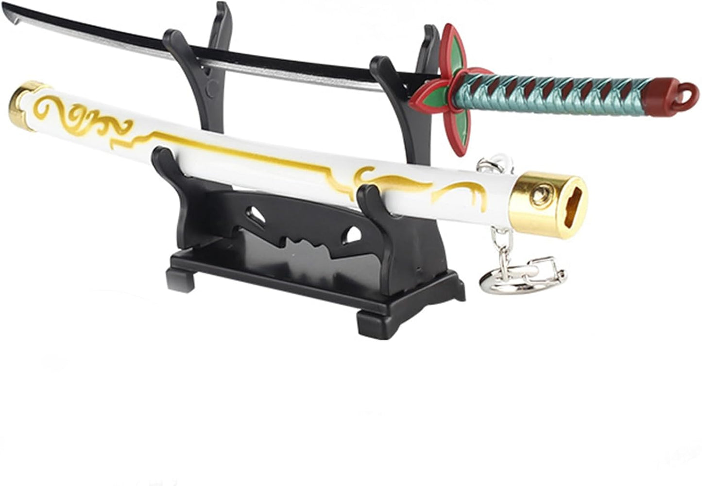 Monenjoy ミニ武器 鬼滅の刃　胡蝶 しのぶ 22cm 押して弾むキーホルダー 未開刃 おもちゃ 合金 レプリカ メタル製 キーホルダーアクセサリー キーリング キーチェーン 小物 雑貨 手遊び 卓上装備品 フィギュア武器 - Monenjoy