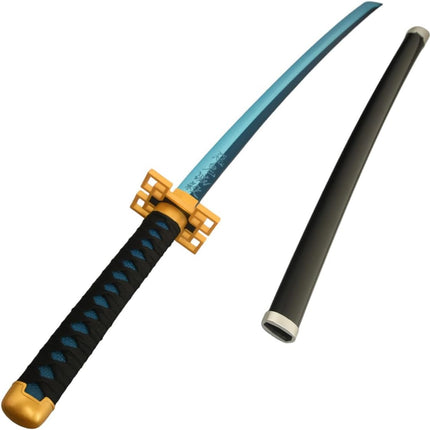 Monenjoy 鬼滅の刃　日輪刀 時透 無一郎 76cm 子供 手遊び 大正時代 サムライ 美術刀　ときとう むいちろう おもちゃ レプリカ 木製造 　イベント キッズ コスプレ道具 仮装 ハロウィン COS cosplay