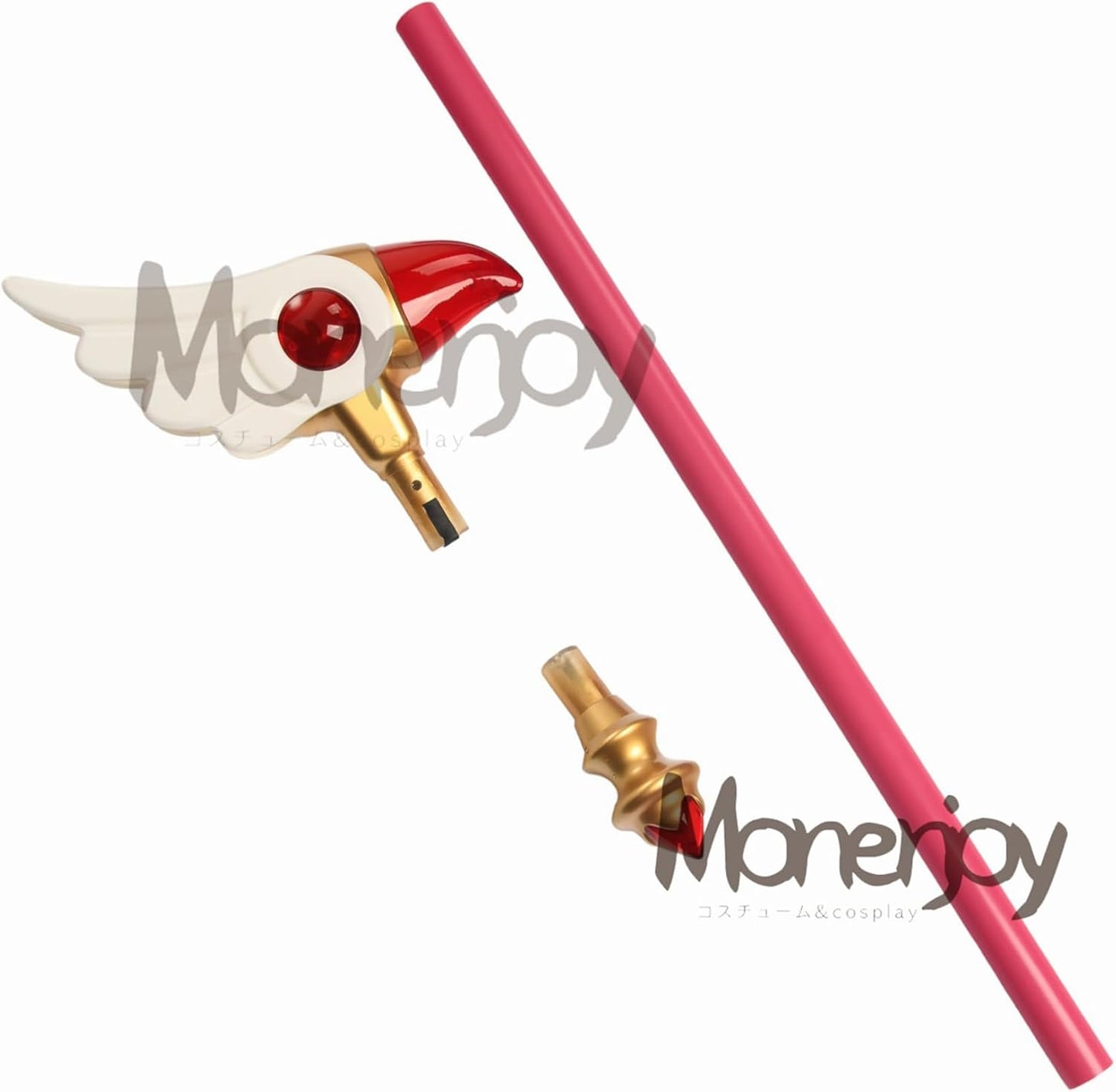 Monenjoyカードキャプターさくら 魔法の杖 封印の杖 透明感 星の杖 85cm クリアカード 魔法少女 道具 武器 魔法の杖 ステッキ 可愛い 樹脂 コスプレ道具 撮影道具 おもちゃ 手遊び ハロウィン コスプレ 武器 道具 用具 ハロウィン イベント - Monenjoy