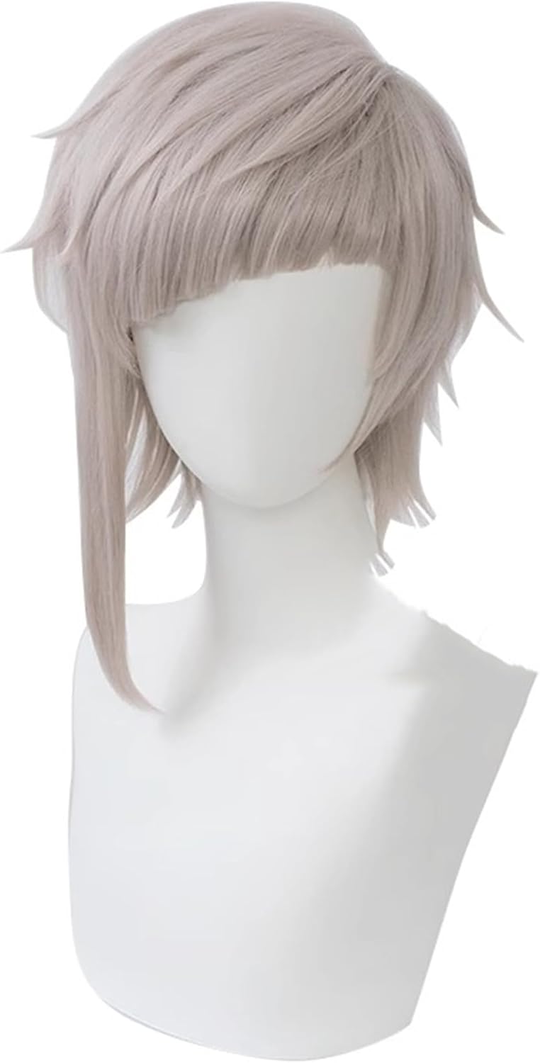 Monenjoy文豪ストレイドッグス 中島敦 ウィッグ 文スト 30cm コスプレウィッグ 自然 つけ毛 ルーズ メッシュ 耐熱 自然 フルウィッグ - Monenjoy