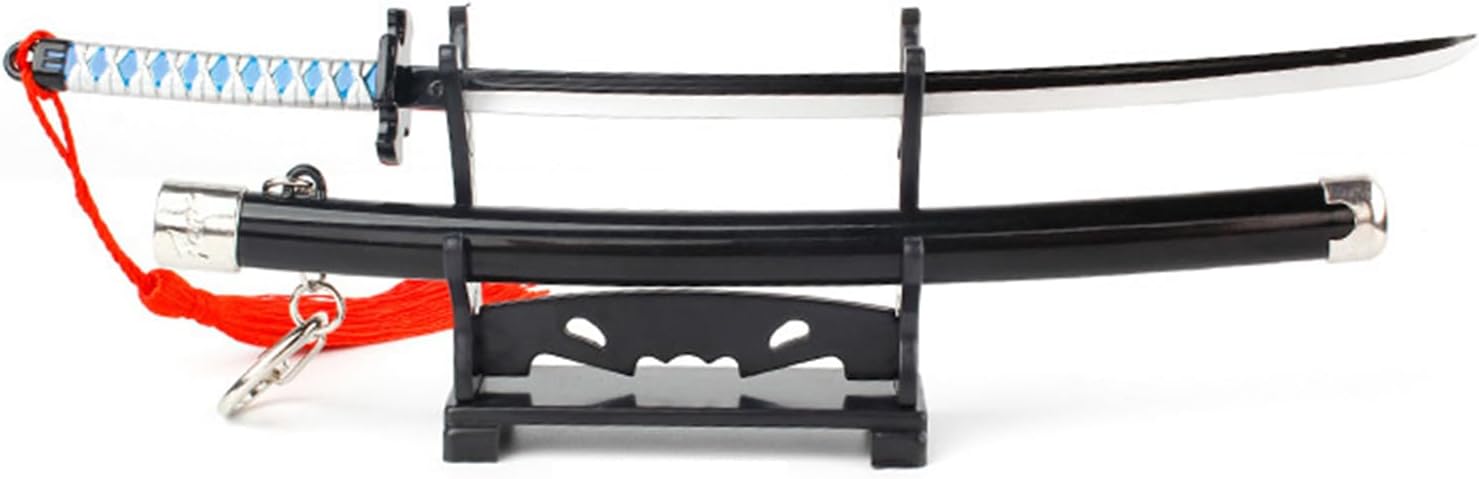 Monenjoy ミニ武器 鬼滅の刃　胡蝶 しのぶ 22cm 押して弾むキーホルダー 未開刃 おもちゃ 合金 レプリカ メタル製 キーホルダーアクセサリー キーリング キーチェーン 小物 雑貨 手遊び 卓上装備品 フィギュア武器 - Monenjoy